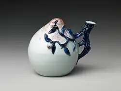 Container with colored enamel decoration over transparent glaze, Jingdezhen ware, 19th century, Metropolitan Museum of Art.