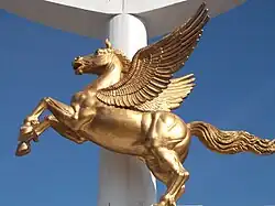 Bronze Pegasus at the entrance to the memorial