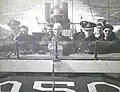 Minister of Munitions and Supply C.D. Howe and Capt. Joseph Heenan, Captain of the ML's, aboard ML Q050
