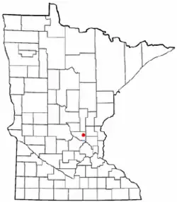 Location of the city of Zimmerman within Sherburne County, Minnesota