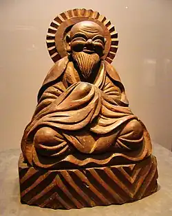 Wooden self-portrait of Mokujiki Shōnin