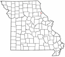 Location of Saverton in Missouri