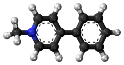 Ball-and-stick model of the MPP+ cation