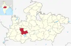 Location of Dewas district in Madhya Pradesh