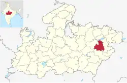 Location of Umaria district in Madhya Pradesh