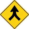 Center Lanes Merge (W4-H1a)