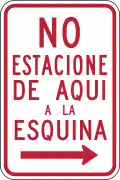 R7-5 No parking from here to corner