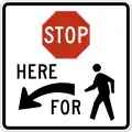 R1-5bL Stop here for pedestrians (left)