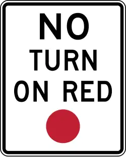 US sign prohibiting turning on red (left or right)(post-2012)