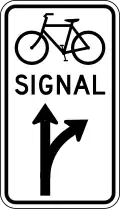R10-41 Bicycle signal optional movement (thru and turn)