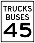 R2-2bP Trucks and buses speed limit (plaque)