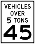 R2-2cP Vehicles over 5 tons speed limit (plaque)