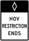 R3-12c HOV restriction ends (post-mounted)