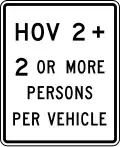 R3-40 HOV 2+, 2 or more persons per vehicle (post-mounted)