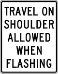 R3-51d Travel on shoulder allowed when flashing