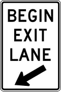 R3-56 Begin exit lane