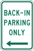 R7-10 Back-in parking only