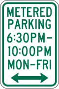 R7-22 Metered parking (times and days)