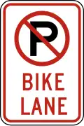 R7-9a No parking, bike lane