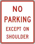 R8-2 No parking except on shoulder