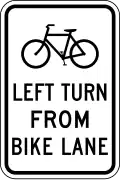 R9-23a Bicycle left turn from bike lane