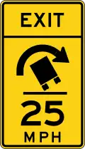 W13-12 Exit speed advisory (truck rollover)