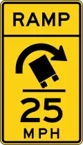 W13-13 Ramp speed advisory (truck rollover)