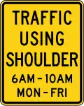 W3-9 Traffic Using Shoulder (times and days)