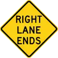 W9-1R Right lane ends