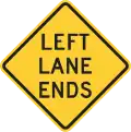 W9-1L Left lane ends