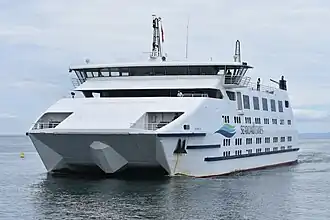 The MV Sorrento approaching Queenscliff