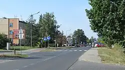 Kolejarzy Street (Railwayman's Street) in village