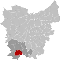 Location of Maarkedal in East Flanders