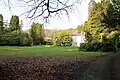 A view of the grounds of Machen House.