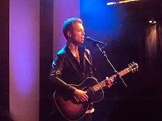 Mads Langer performing an acoustic set in Amsterdam in 2010