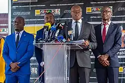 Magic System during the opening ceremony of the 15th Anoumabo Urban Music Festival, in April 2023.