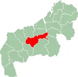 Map of Mahajanga showing the location of Ambatoboeny