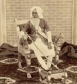 Portrait of Sir Hira Singh in churidars, c. 1890