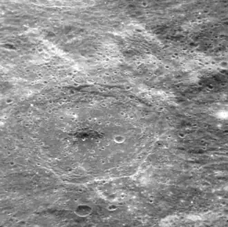 Another oblique view at high sun angle, showing the darkness of the central peak