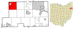 Location of Milton Township in Mahoning County