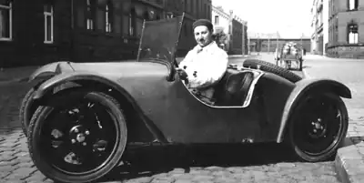 Josef Ganz in the Maikäfer prototype, 1931