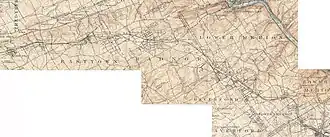 Map of the historic Philadelphia Main Line, c. 1895