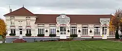 The town hall and school