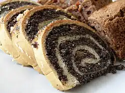 Makowiec, a poppy seed roll is usually served for dessert