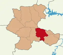 Map showing Battalgazi District in Malatya Province