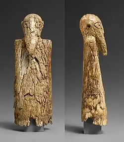 Male figurine, hippopotamus ivory tusk, Egypt 3650–3300 BCE, Naqada II. Metropolitan Museum of Art.[52]