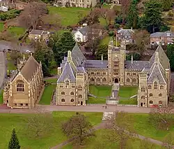 Aerial view of main building
