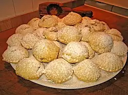 Ma'amoul; a filled butter cookie made with semolina flour