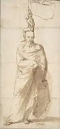 Man in a Toga, 1640s, pen & wash, 21 x 10&nbsp;cm., Metropolitan Museum