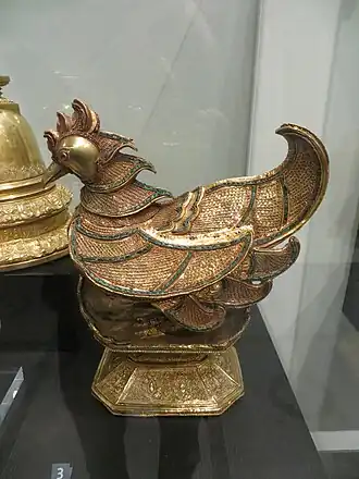 Gold and jewelled container of King Thibaw, the last king of Burma, now in the Victoria and Albert Museum, London
